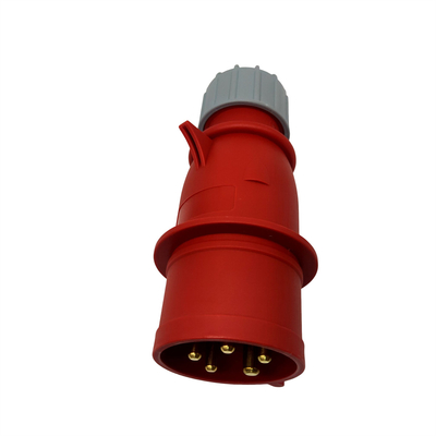 LLANO Waterproof 380V-415V CEE Charging Plug 5 Pin 7KW Dengan Konektor Merah