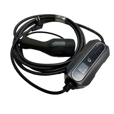 Harga bagus Pengisi Daya Portabel EV Perak Plating 1 Fase AC 16A Dapat Disesuaikan Dengan Steker Pengisian Schuko on line