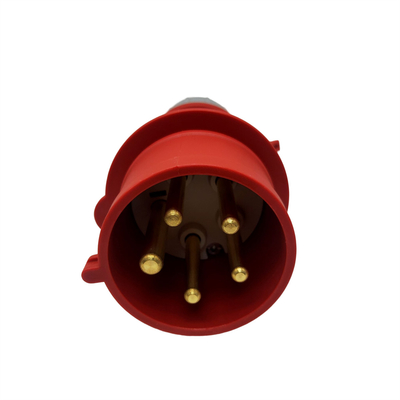 LLANO Waterproof 380V-415V CEE Charging Plug 5 Pin 7KW Dengan Konektor Merah