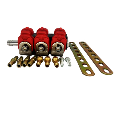 Merah 2 Ohm / 3 Ohm 3 Silinder LN-VTK03 Untuk Rel Injektor Umum CNG / LPG