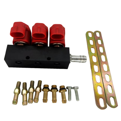 Merah 2 Ohm / 3 Ohm 3 Silinder LN-VTK03 Untuk Rel Injektor Umum CNG / LPG
