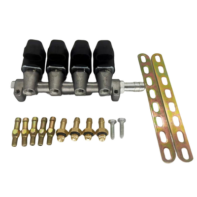 LN-LIG1 4 Cylinder Black Injector Rail untuk Sistem Injeksi Berurutan 2 Ohm / 3 Ohm