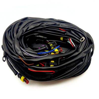56 Pin ECU Wiring Harness dengan Multiple Connector dan Perlindungan Pipe PVC