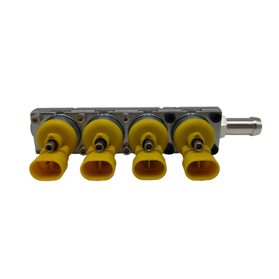 Yellow Silver Rail Injector Professional Diuji untuk Mobil 4 Silinder CNG atau LPG