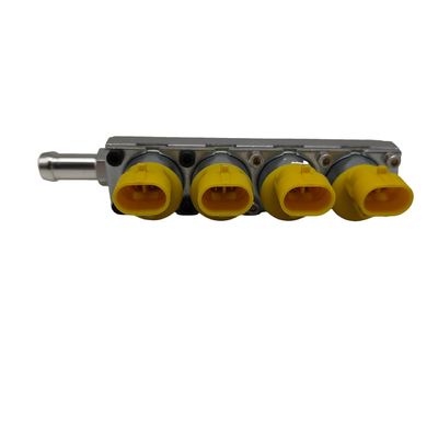 Yellow Silver Rail Injector Professional Diuji untuk Mobil 4 Silinder CNG atau LPG