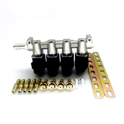 LN-LIG1 LPG CNG Injector Rail Untuk 4 Silinder 2 Ohm Atau 3 Ohm Hitam GPL GNV Rail Injector
